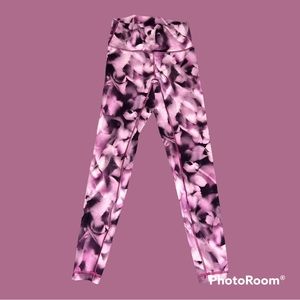 LULULEMON leggings with purple and pink floral print